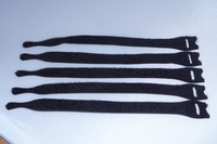 Klitterband cabel wrap / kabel binder zwart 12 stuks